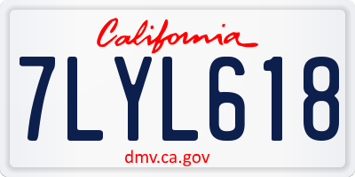 CA license plate 7LYL618