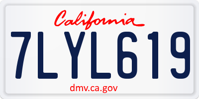 CA license plate 7LYL619