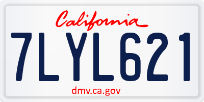 CA license plate 7LYL621