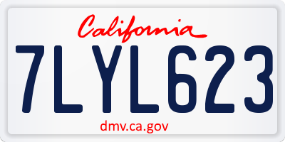 CA license plate 7LYL623