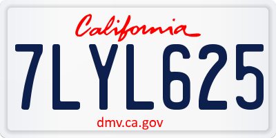 CA license plate 7LYL625