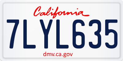 CA license plate 7LYL635
