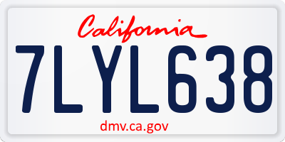 CA license plate 7LYL638