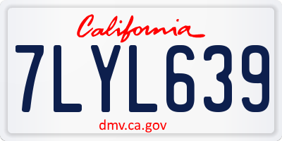 CA license plate 7LYL639