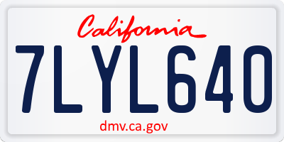 CA license plate 7LYL640