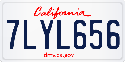 CA license plate 7LYL656