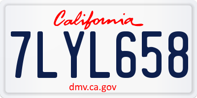 CA license plate 7LYL658