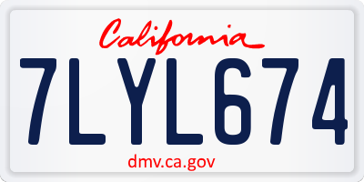 CA license plate 7LYL674