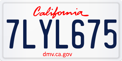 CA license plate 7LYL675