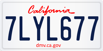CA license plate 7LYL677