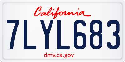 CA license plate 7LYL683