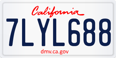 CA license plate 7LYL688