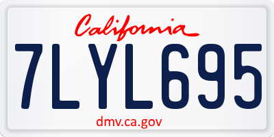 CA license plate 7LYL695