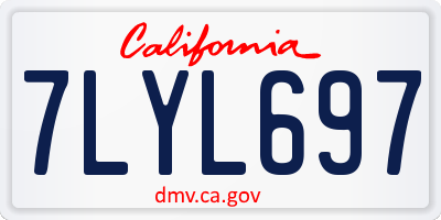 CA license plate 7LYL697