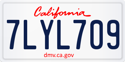 CA license plate 7LYL709