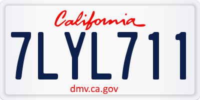 CA license plate 7LYL711