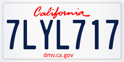 CA license plate 7LYL717