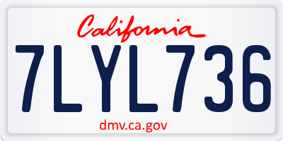 CA license plate 7LYL736