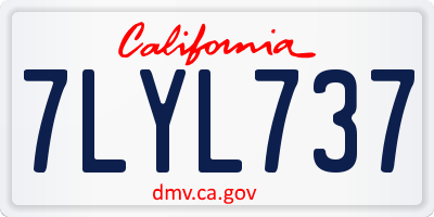 CA license plate 7LYL737