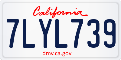 CA license plate 7LYL739