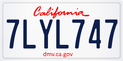 CA license plate 7LYL747