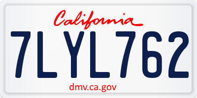 CA license plate 7LYL762