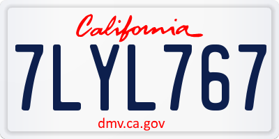 CA license plate 7LYL767