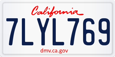 CA license plate 7LYL769