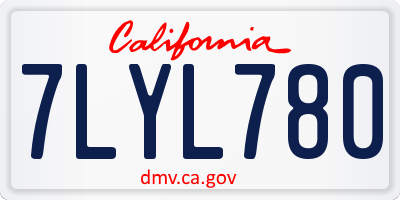 CA license plate 7LYL780