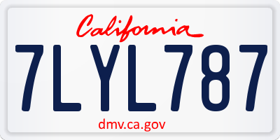 CA license plate 7LYL787