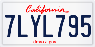 CA license plate 7LYL795