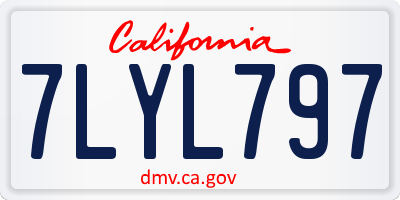 CA license plate 7LYL797