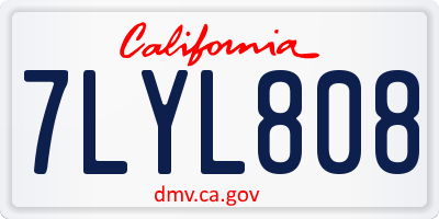 CA license plate 7LYL808