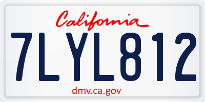 CA license plate 7LYL812