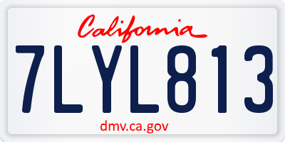 CA license plate 7LYL813