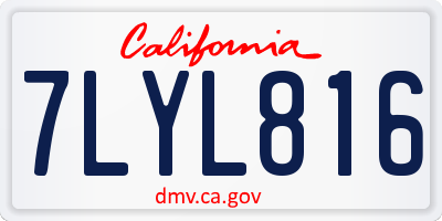 CA license plate 7LYL816