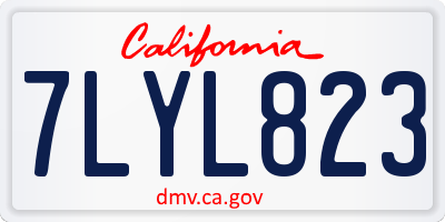 CA license plate 7LYL823