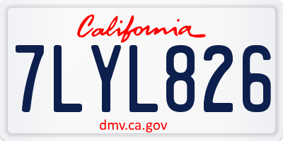 CA license plate 7LYL826