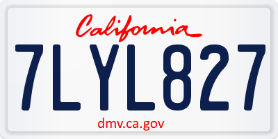 CA license plate 7LYL827