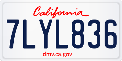 CA license plate 7LYL836