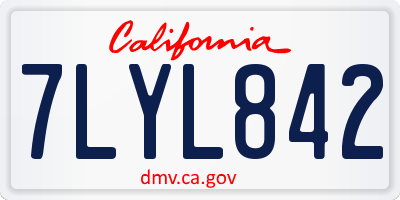 CA license plate 7LYL842