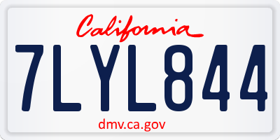 CA license plate 7LYL844