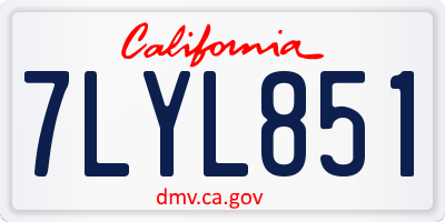 CA license plate 7LYL851