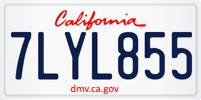 CA license plate 7LYL855
