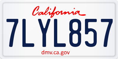 CA license plate 7LYL857
