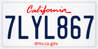 CA license plate 7LYL867