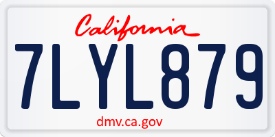 CA license plate 7LYL879