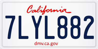 CA license plate 7LYL882