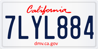 CA license plate 7LYL884