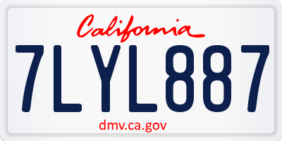 CA license plate 7LYL887